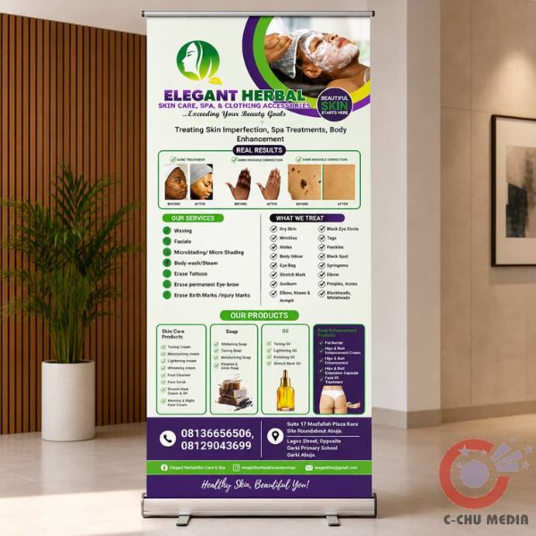 Roll-Up Banner Printing – Portable Pull-Up Advertising Display Stand